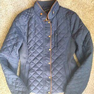 ZARA Woman Navy Blue Quilted Equestrian Classic Puffer Jacket Size M - worn 1x
